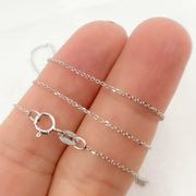 14K Solid White Gold Cable Chain